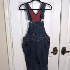 Dickies Relaxed Fit Blue Denim Bib Overalls XS